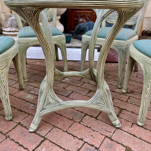 Vintage Cane Upholstered Dining Set