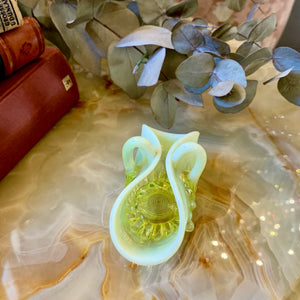 Sweet and Petite Pastel Yellow Murano Basket