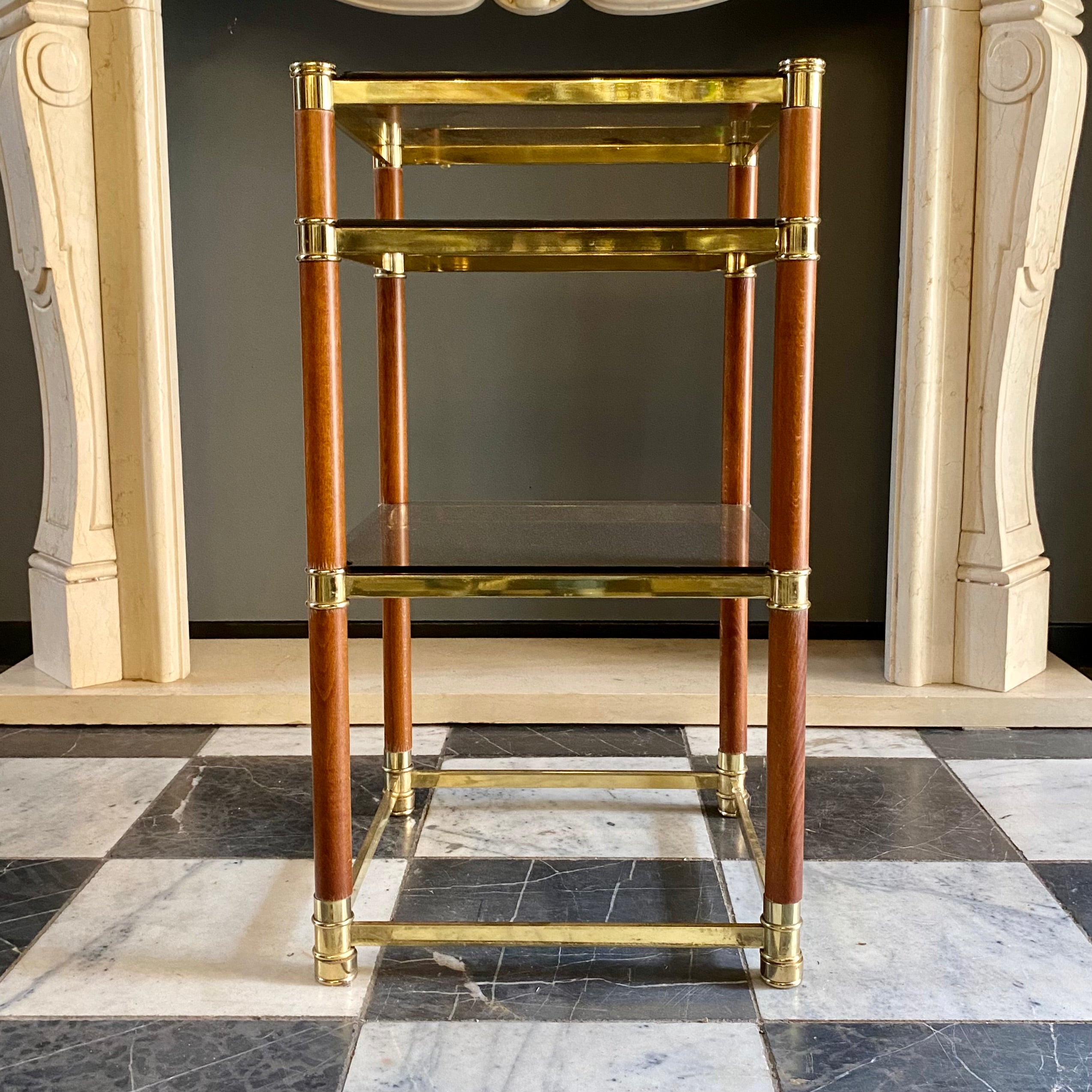 A Mid Century Brass and Glass Side Table