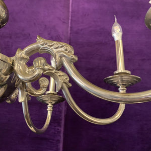 Antique Polished Nickel Flemish Chandelier - SOLD