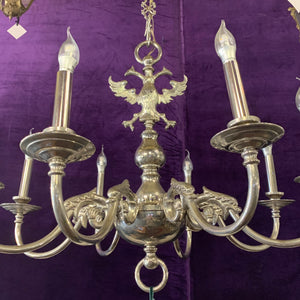 Antique Polished Nickel Flemish Chandelier - SOLD