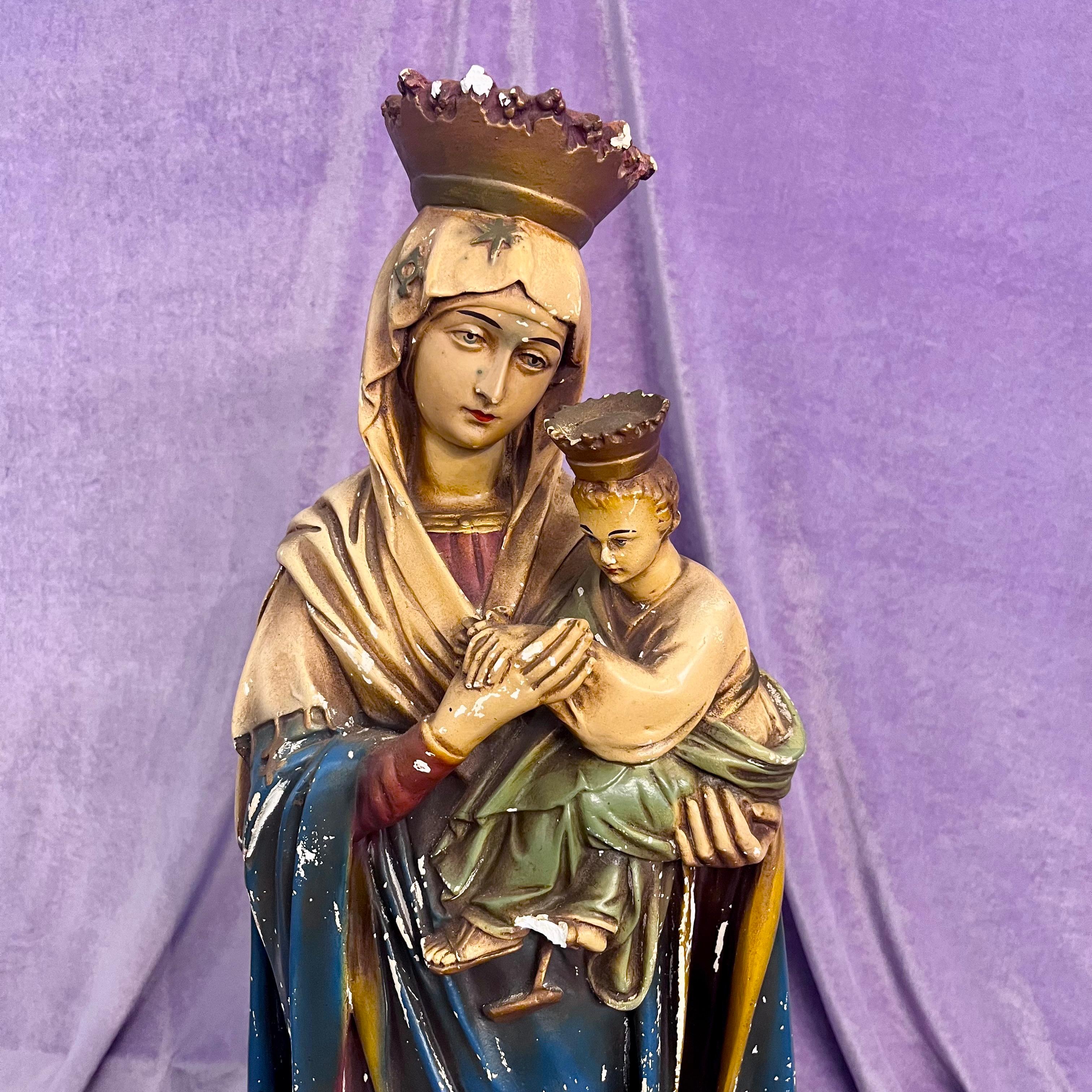 Antique Statuette of Madonna and Child - SOLD