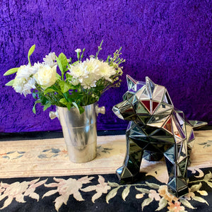 Faceted Mirrored Husky Dog Figurine