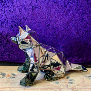 Faceted Mirrored Husky Dog Figurine