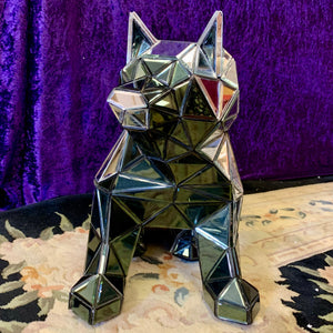 Faceted Mirrored Husky Dog Figurine