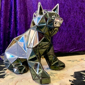 Faceted Mirrored Husky Dog Figurine