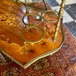 Antique Drop Leaf Drinks Trolley with Inlaid Design