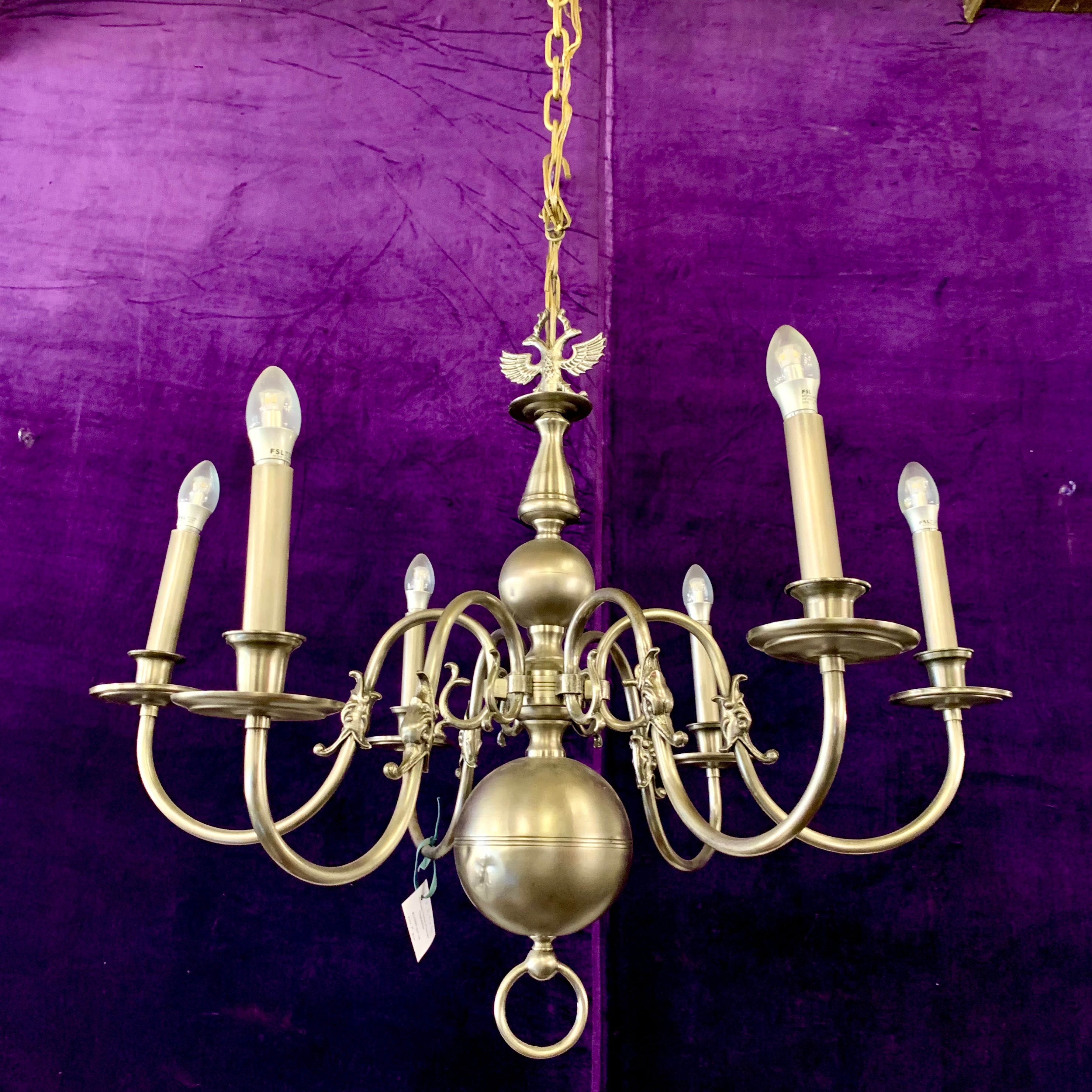 Antique Nickel Flemish Chandelier