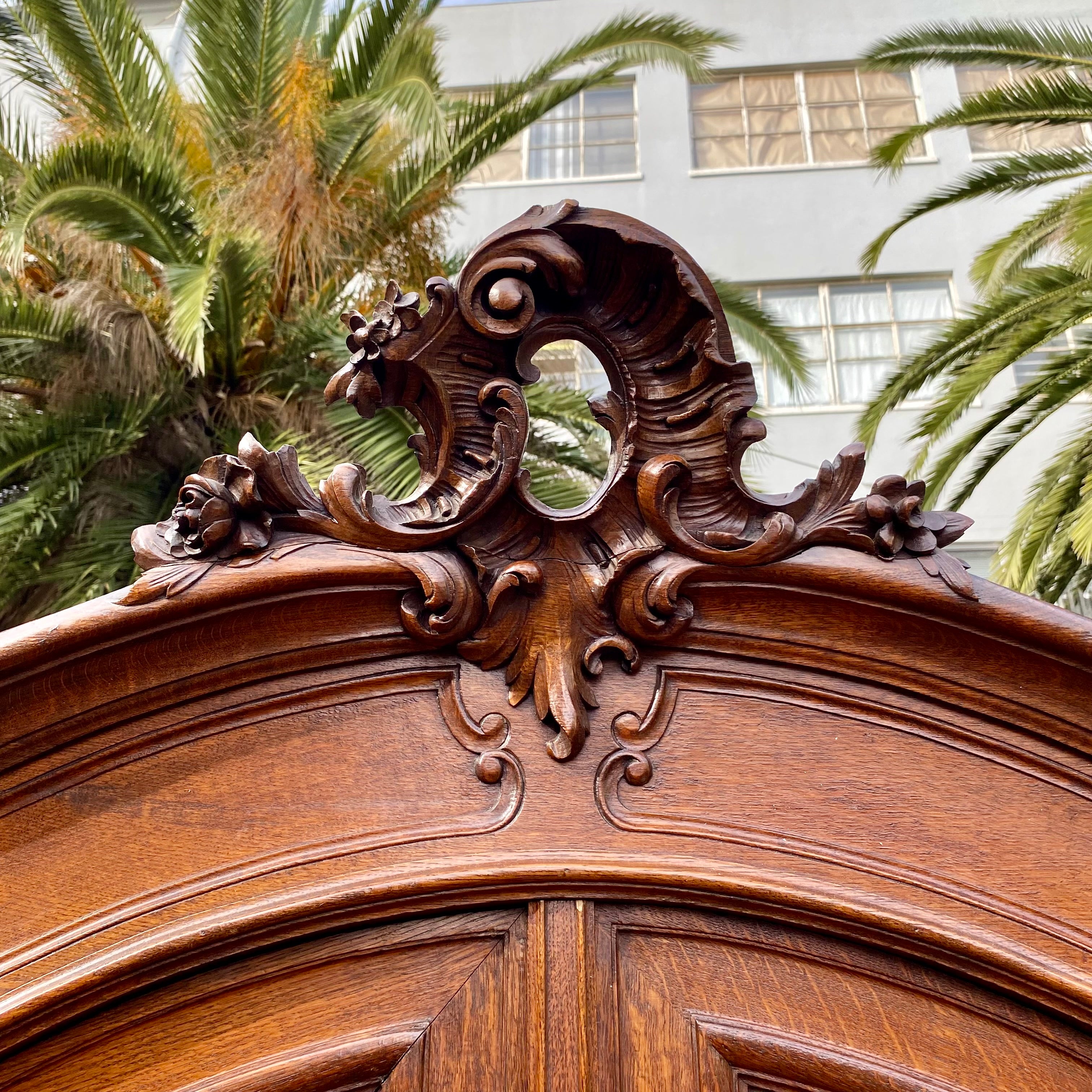 Antique French Oak Double Door Armoire - SOLD