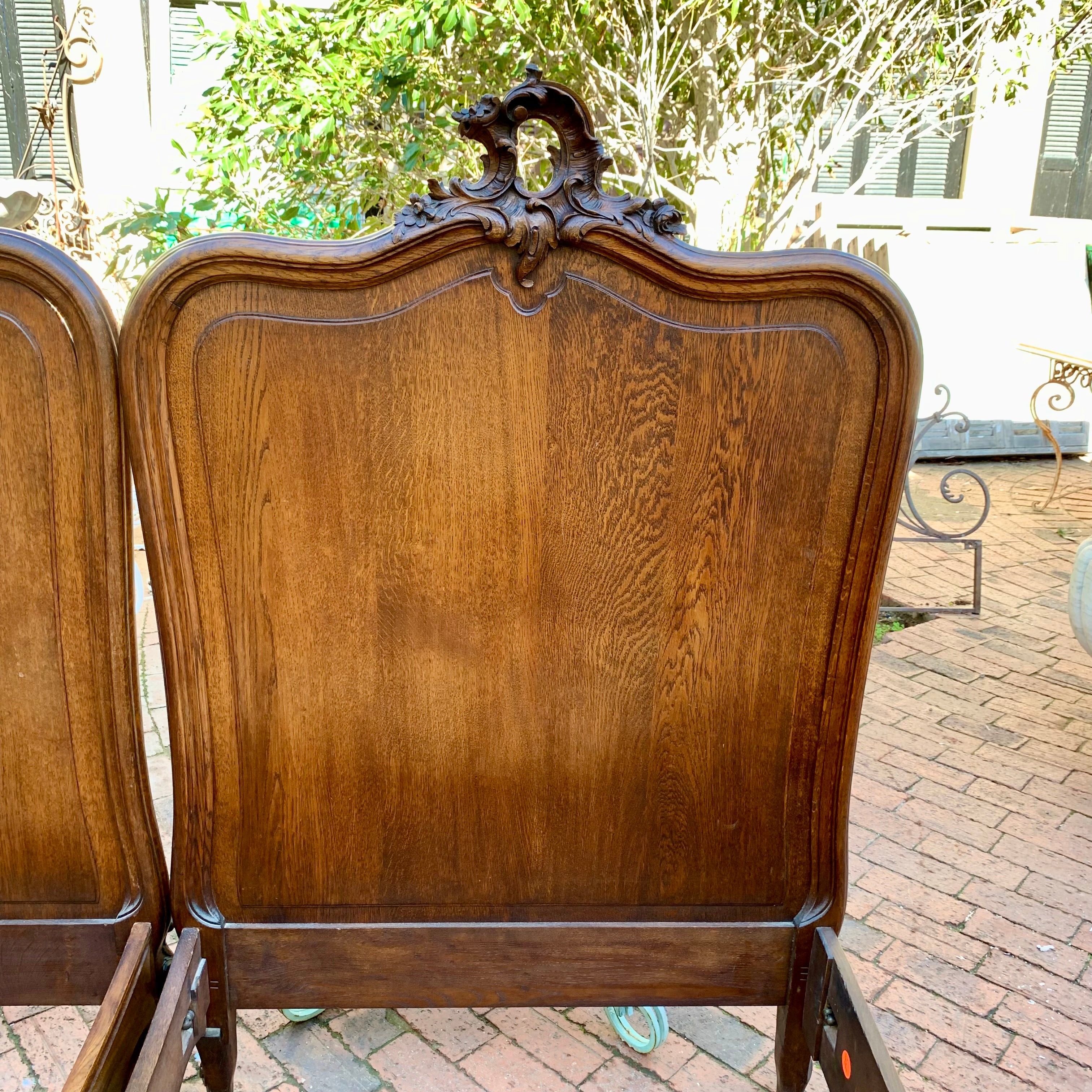 Pair of Antique Oak Single Bed Frames