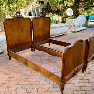 Pair of Antique Oak Single Bed Frames