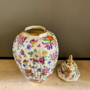 Antique Asian Floral Decorative Pot