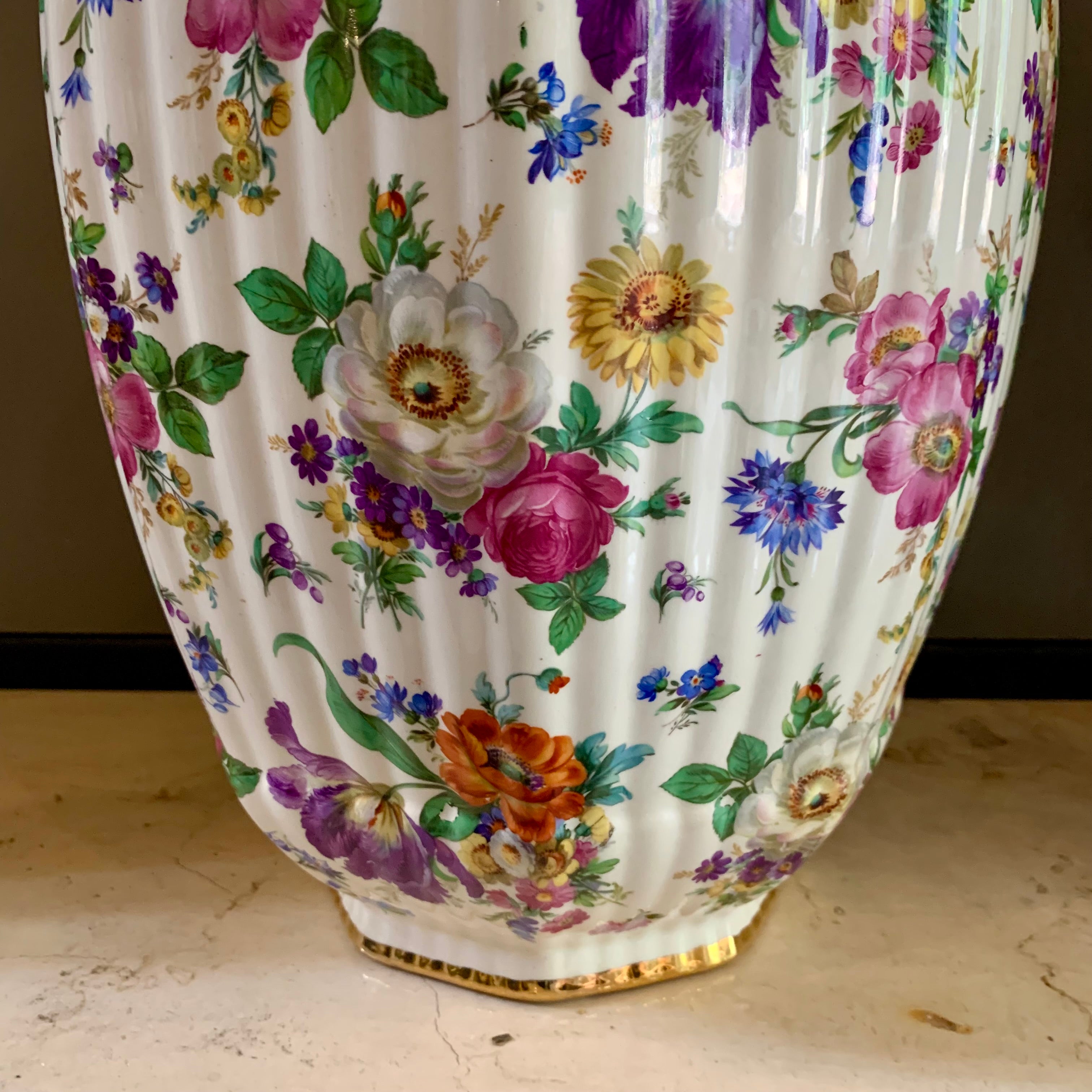 Antique Asian Floral Decorative Pot