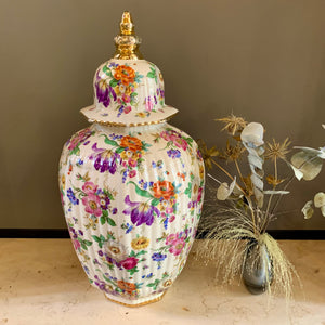 Antique Asian Floral Decorative Pot