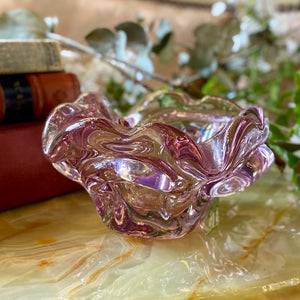 Gorgeous Lilac Blooming Murano Ashtray