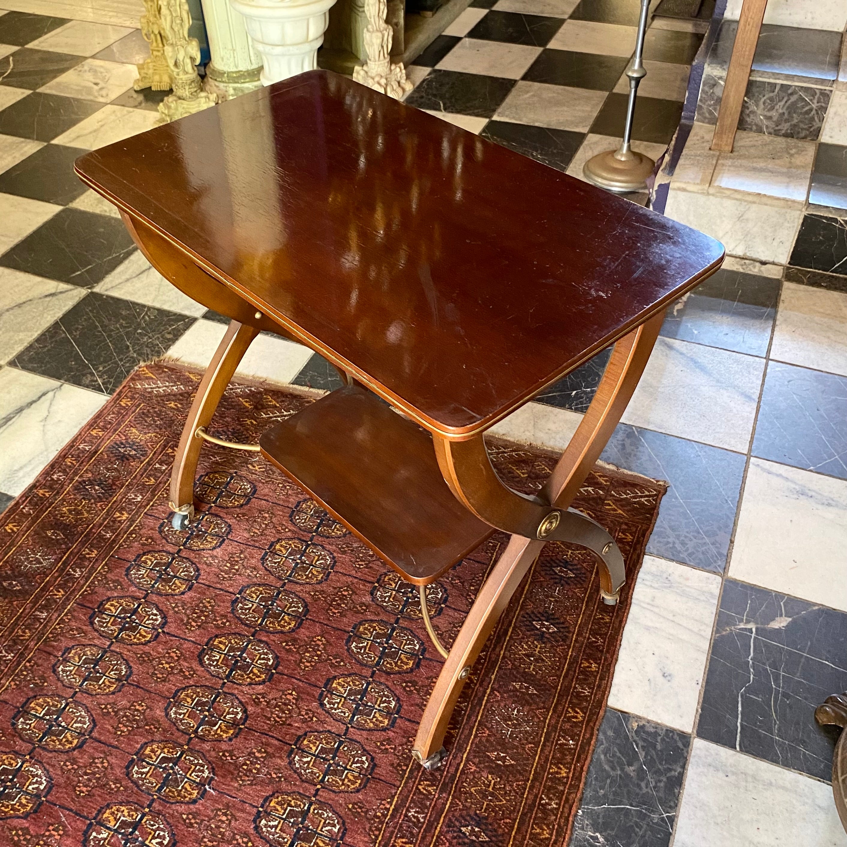 Vintage Dark Wood Server Trolley -SOLD
