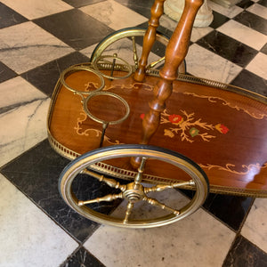 Vintage Inlaid Drinks Trolley