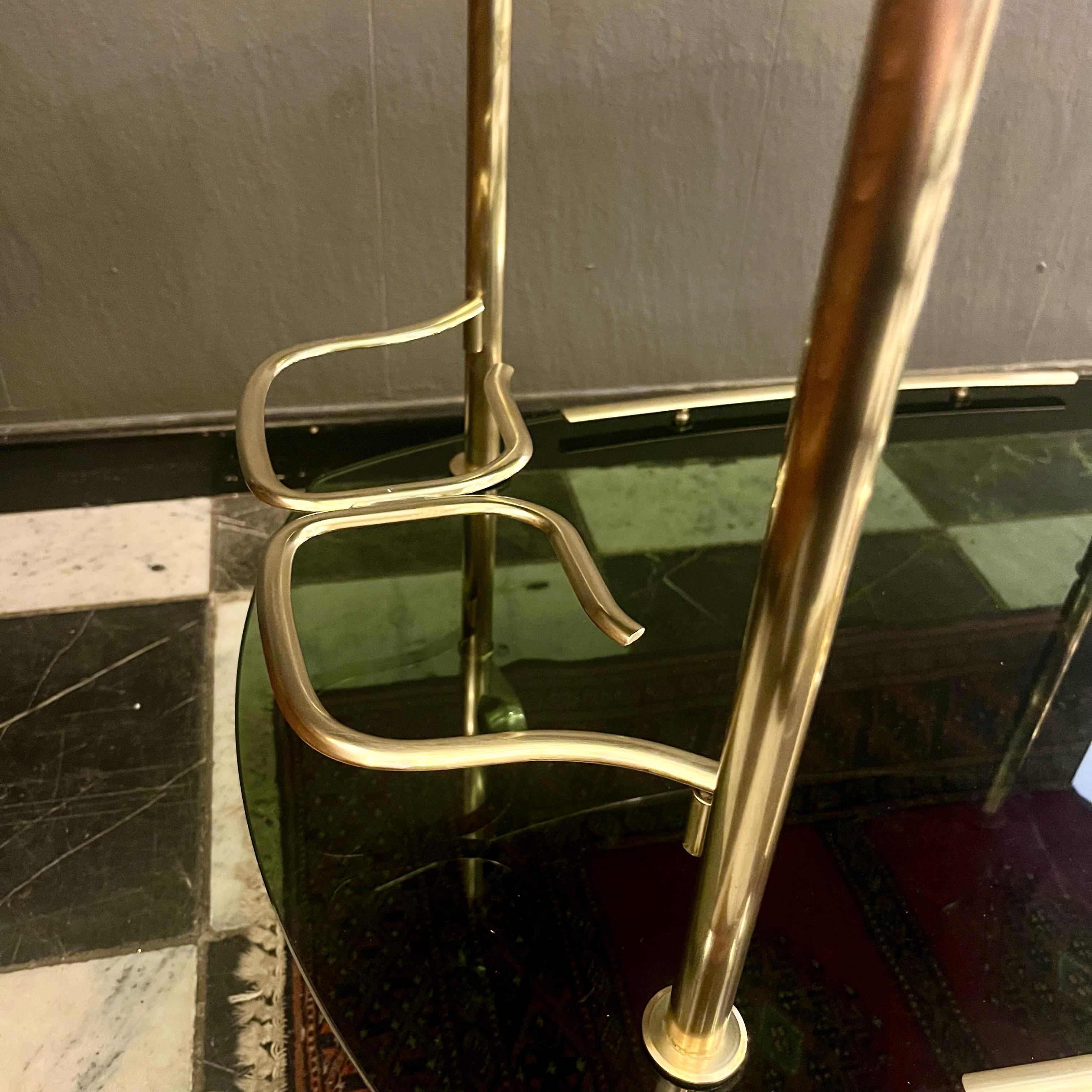 Gorgeous and Glamorous 1970's Smoked Glass and Brass Bar Cart - SOLD