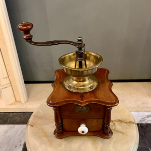 Antique Oak and Brass Coffee Grinders