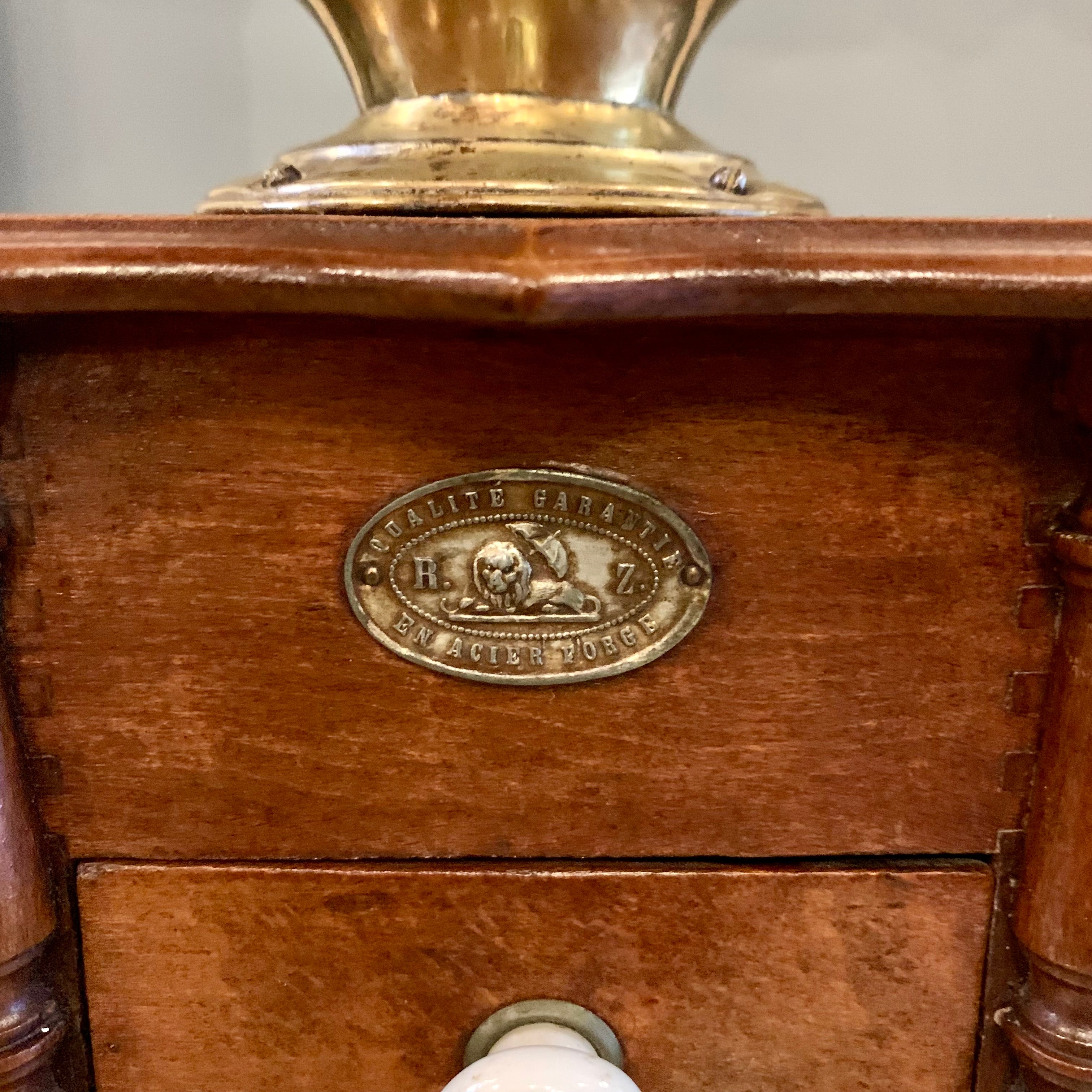 Antique Oak and Brass Coffee Grinders