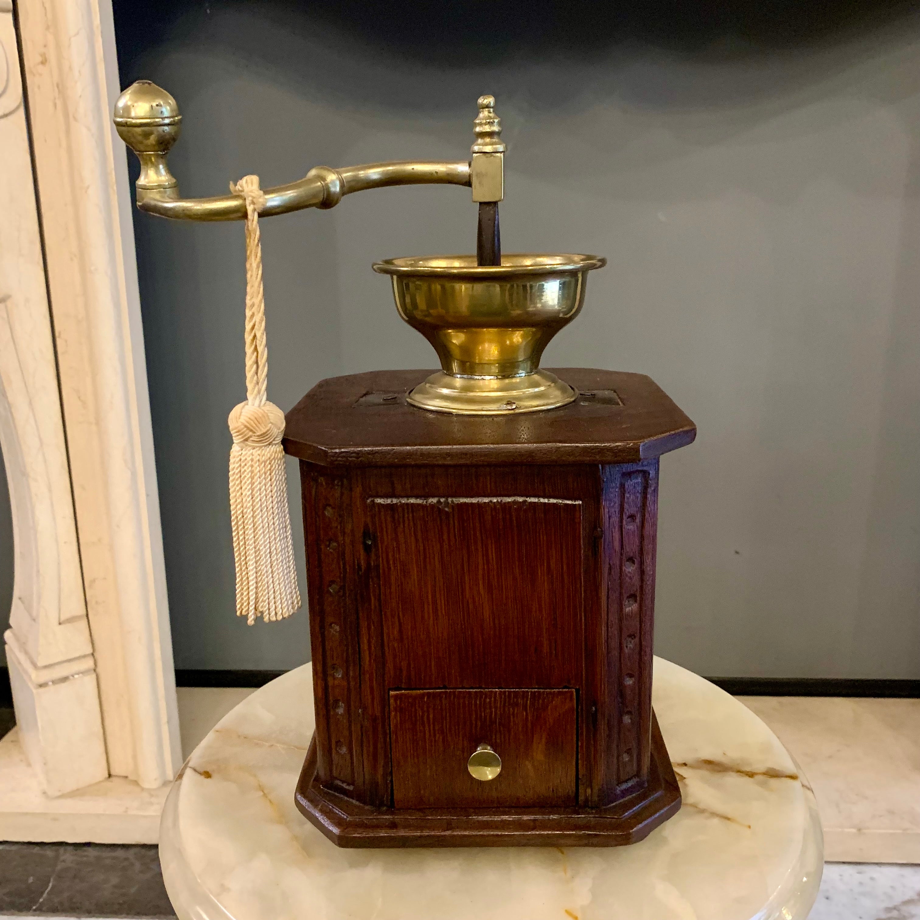 Antique Oak and Brass Coffee Grinders