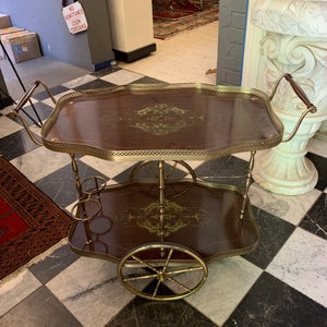 Vintage Inlaid Drinks Trolley with  Double Ended Handles - SOLD