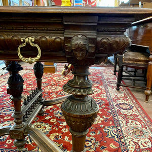 Very Large Heavy French Oak Dining Table