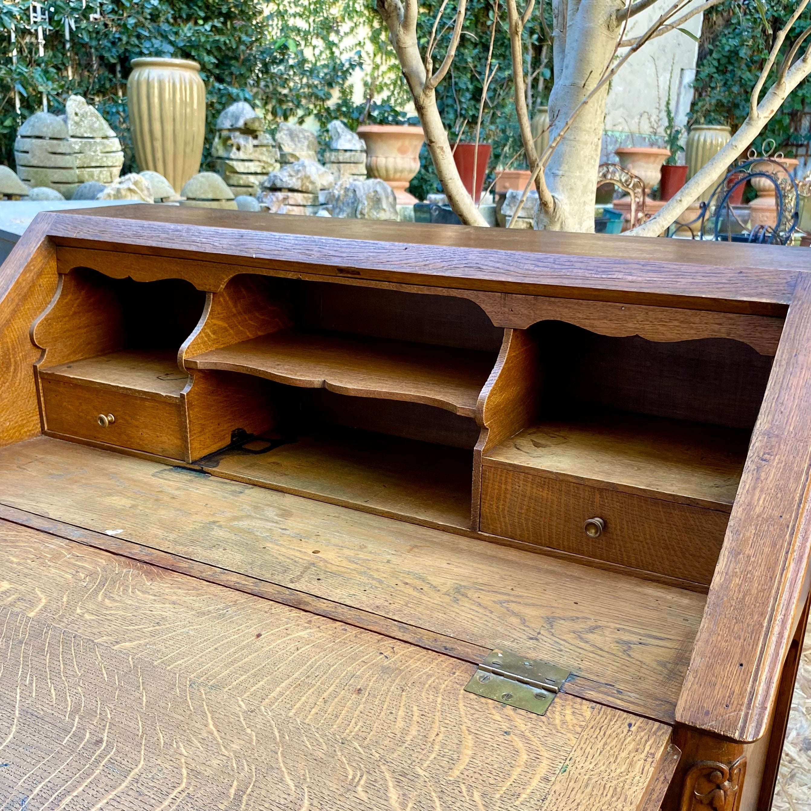 Antique French Oak Writing Bureau