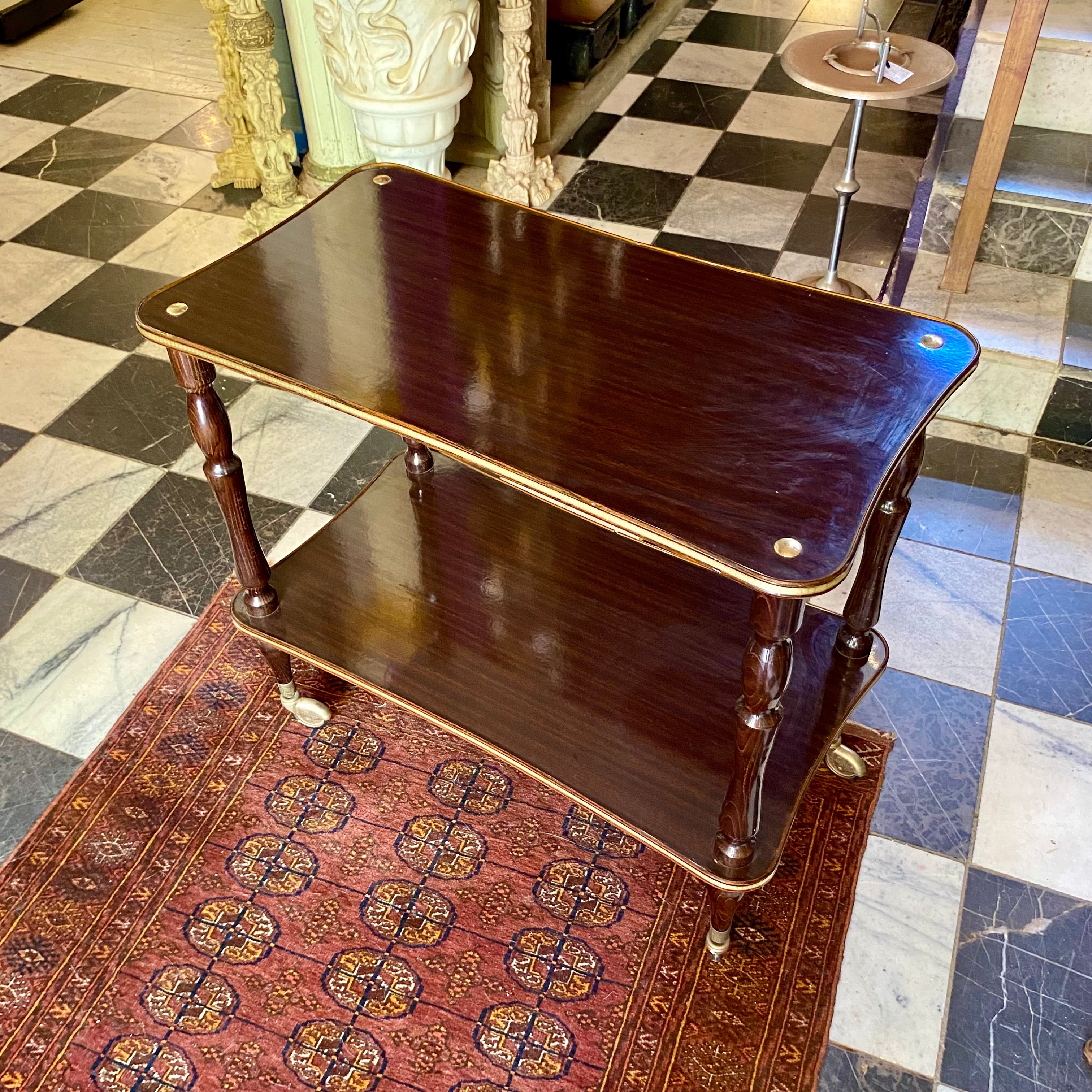 Vintage Dark Wood Server Trolley