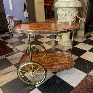 Vintage Inlaid Drinks Trolley