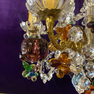 Stunning Antique Italian Blown Glass Fruits Chandelier - SOLD