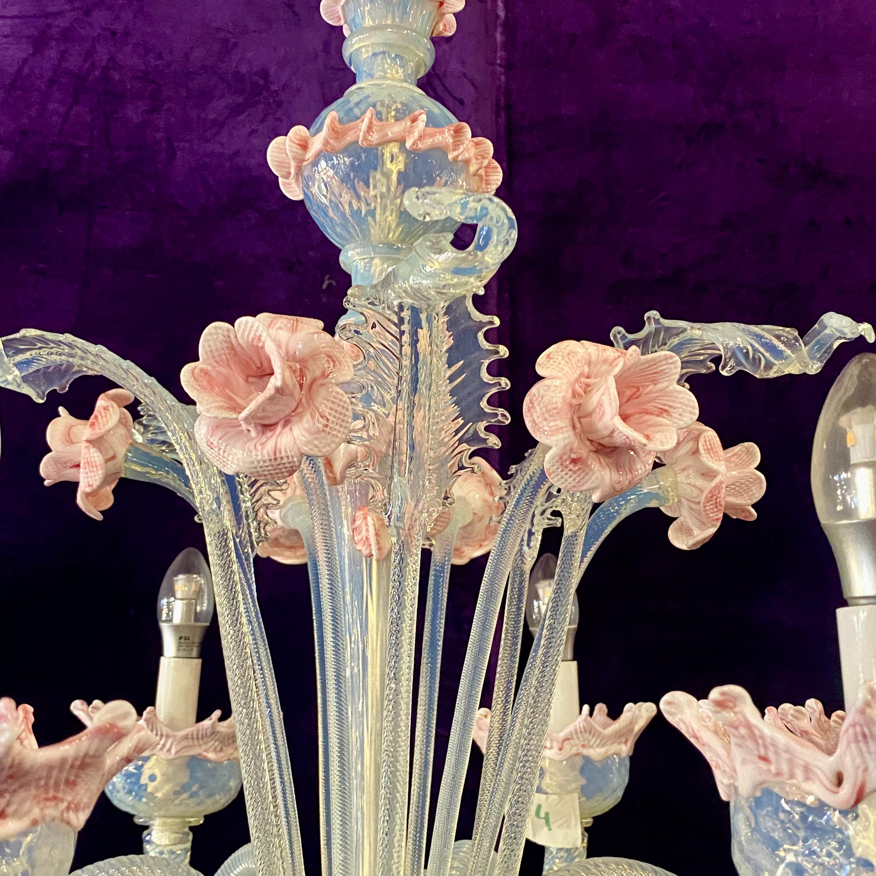 Fabulous Baby Pink Murano Chandelier