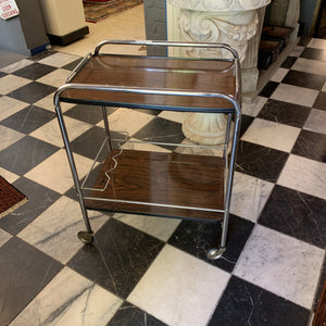 Vintage Dark Wood Drinks Trolley