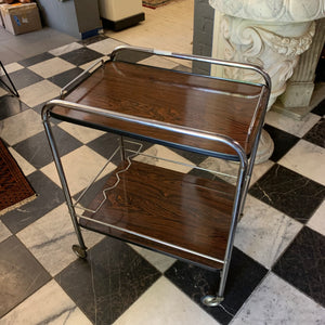 Vintage Dark Wood Drinks Trolley