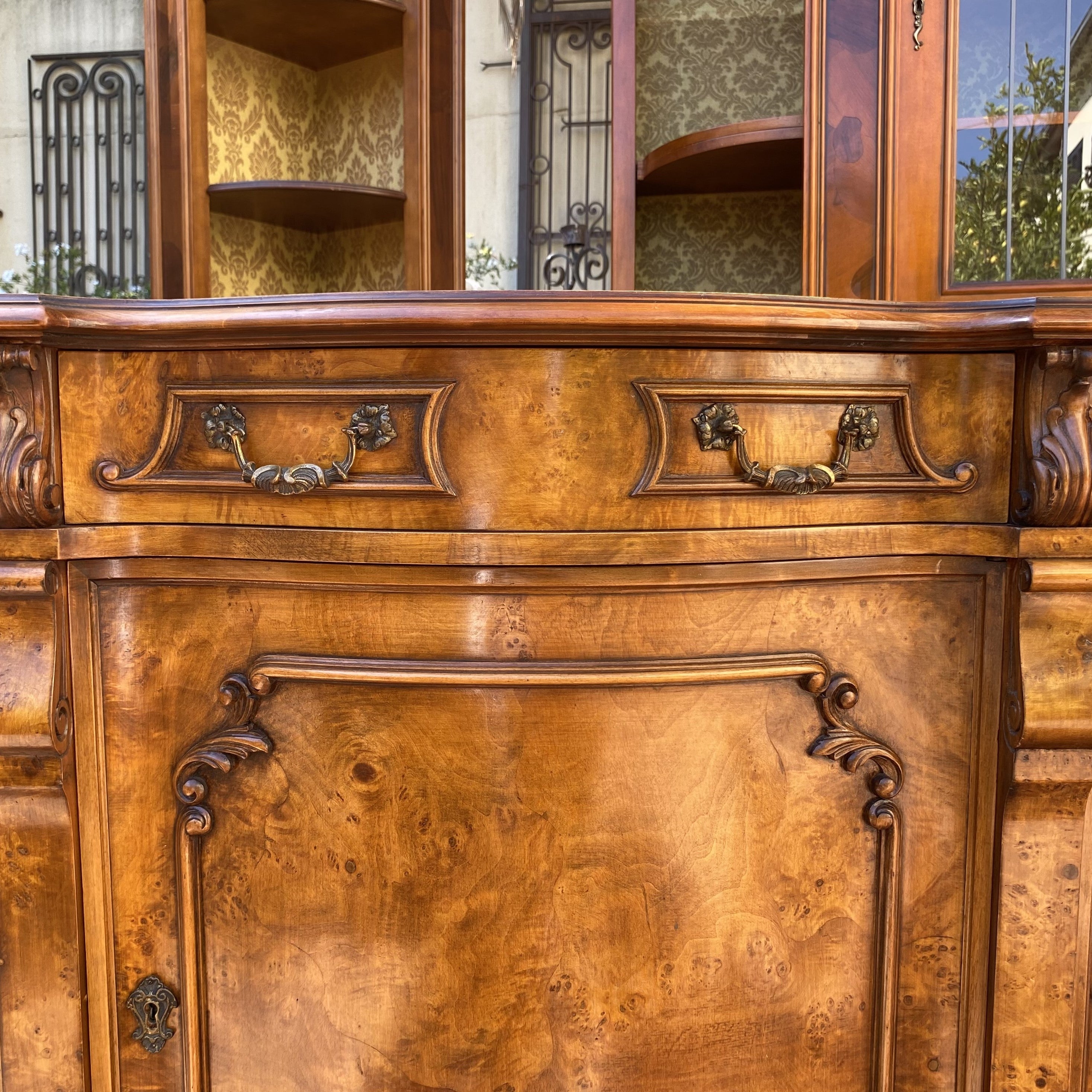 Antique French Burr Walnut Sideboard