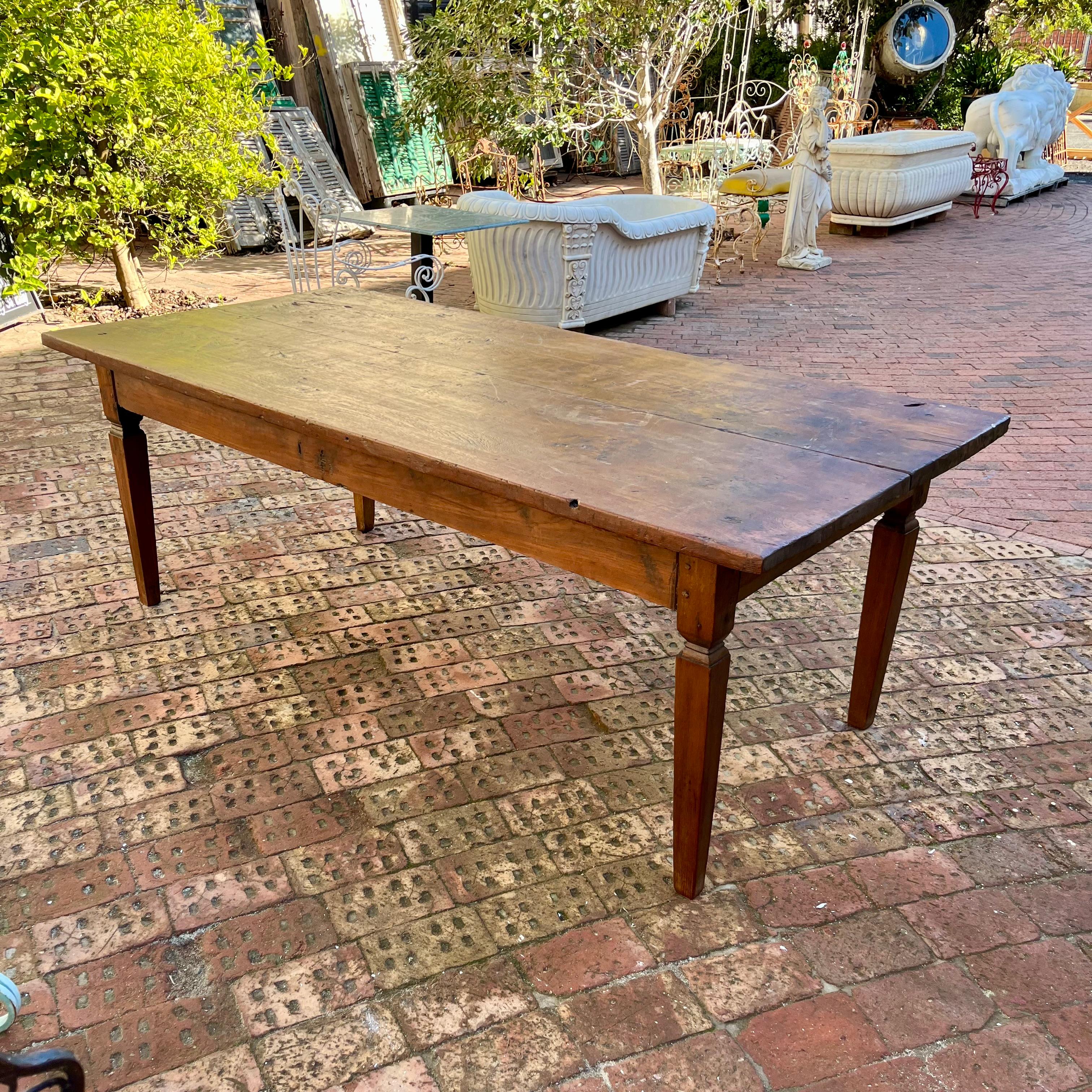 19th Century French Provincial Oak Dining Table
