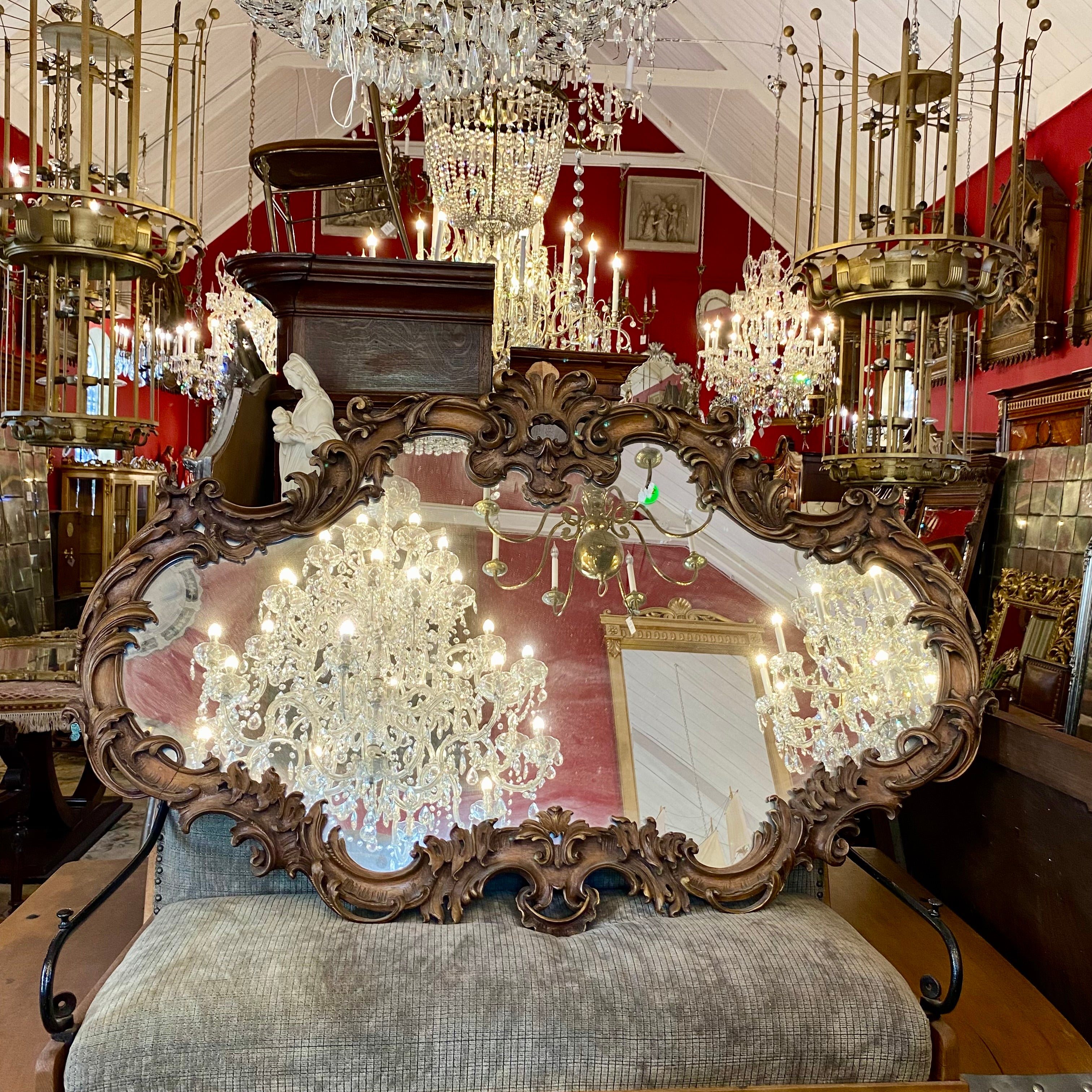 Stunning Carved Rosewood Mirror