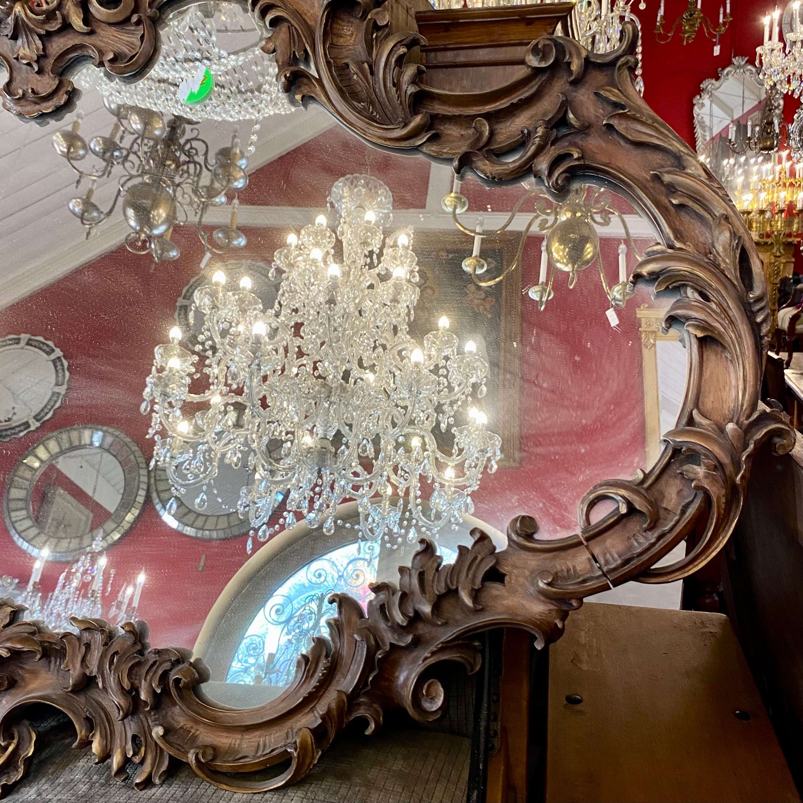 Stunning Carved Rosewood Mirror