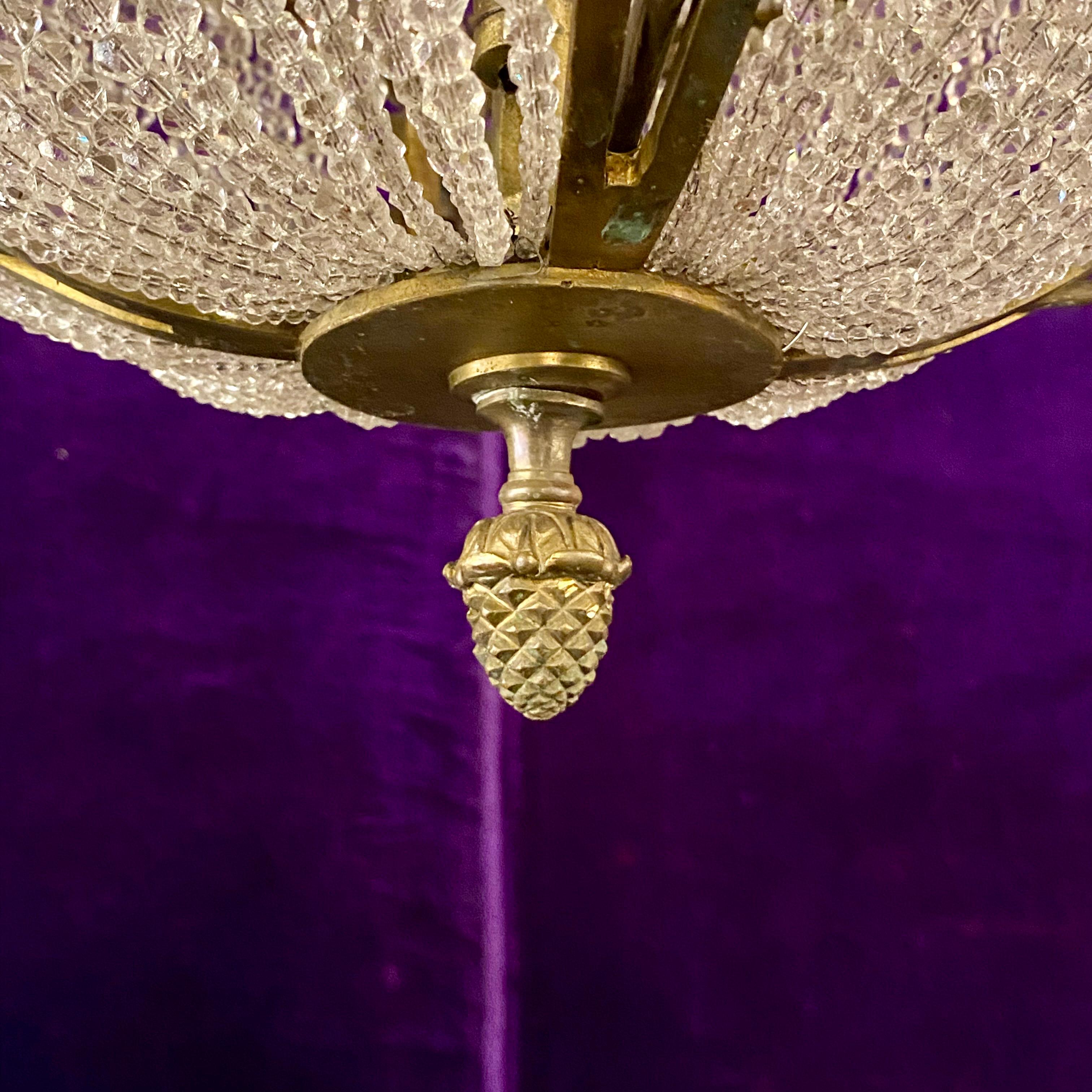 Antique Neoclassical Chandelier with Rose and Ram details