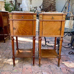 Pair of Art Deco Walnut Bedside Pedestals