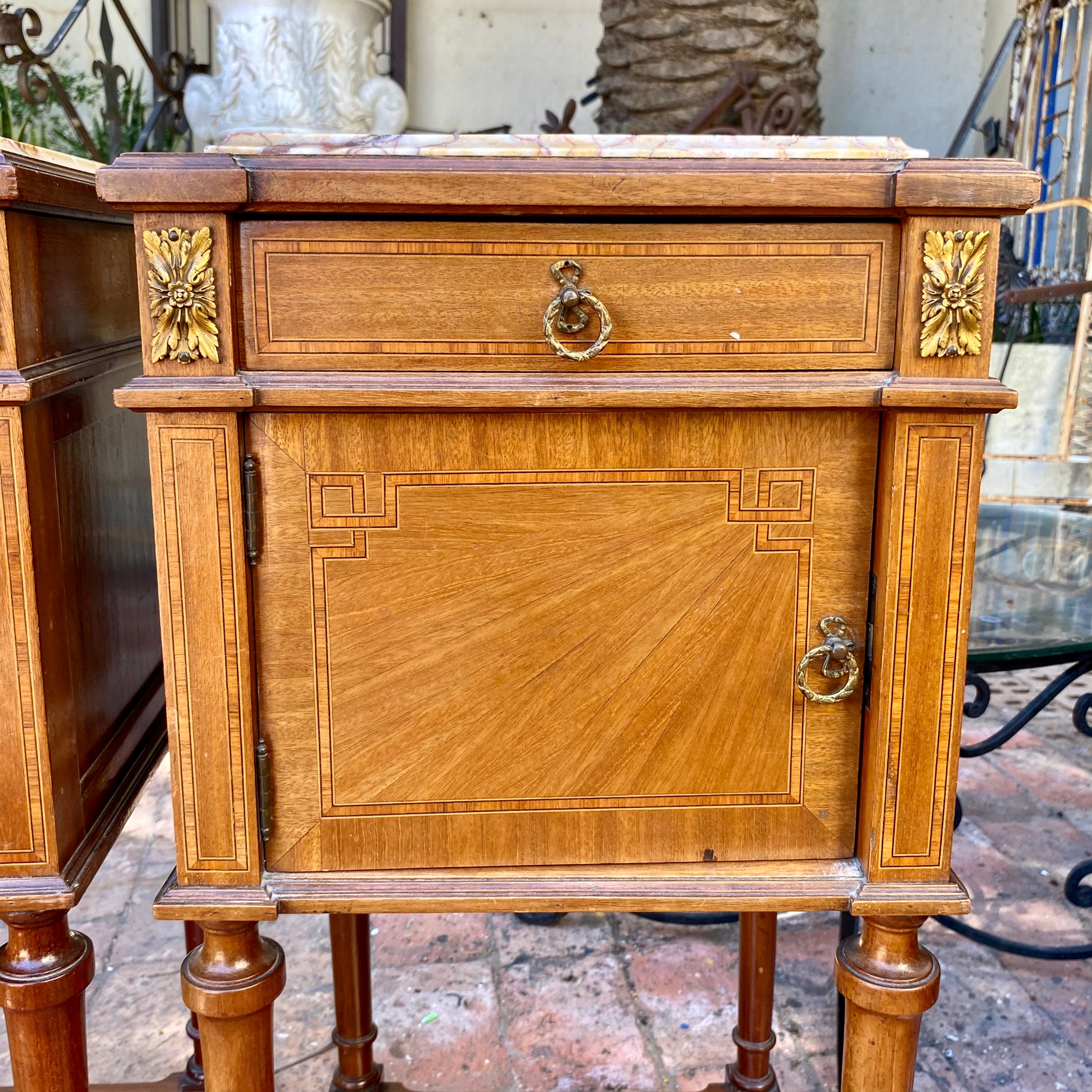 Pair of Art Deco Walnut Bedside Pedestals