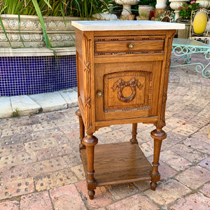 Adorable Single Antique Oak Bedside Pedestal - SOLD