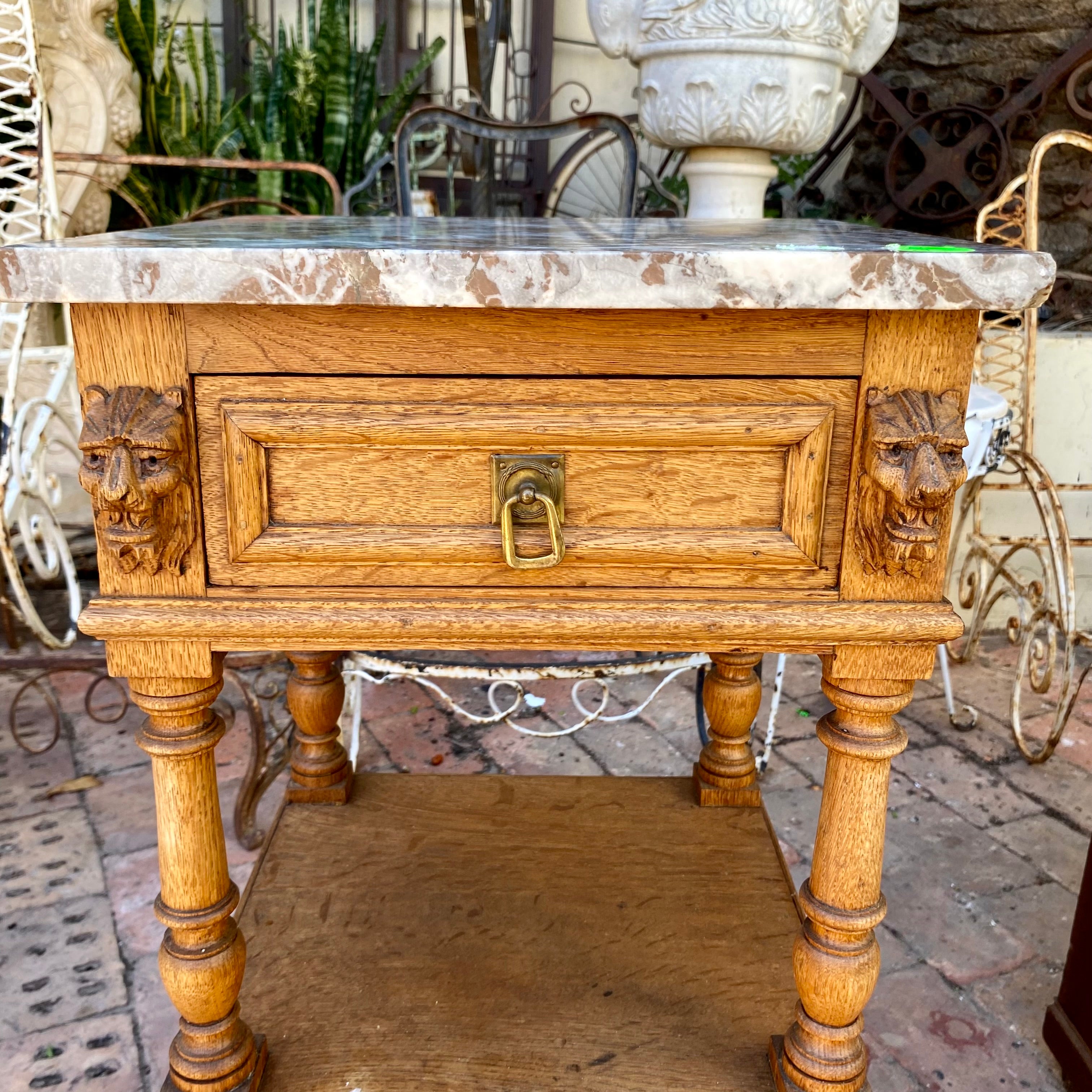 Beautiful Antique Single French Oak Bedside Pedestal