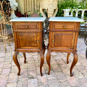 Elegant Pair of Antique Bedside Pedestals with Cabriole Legs