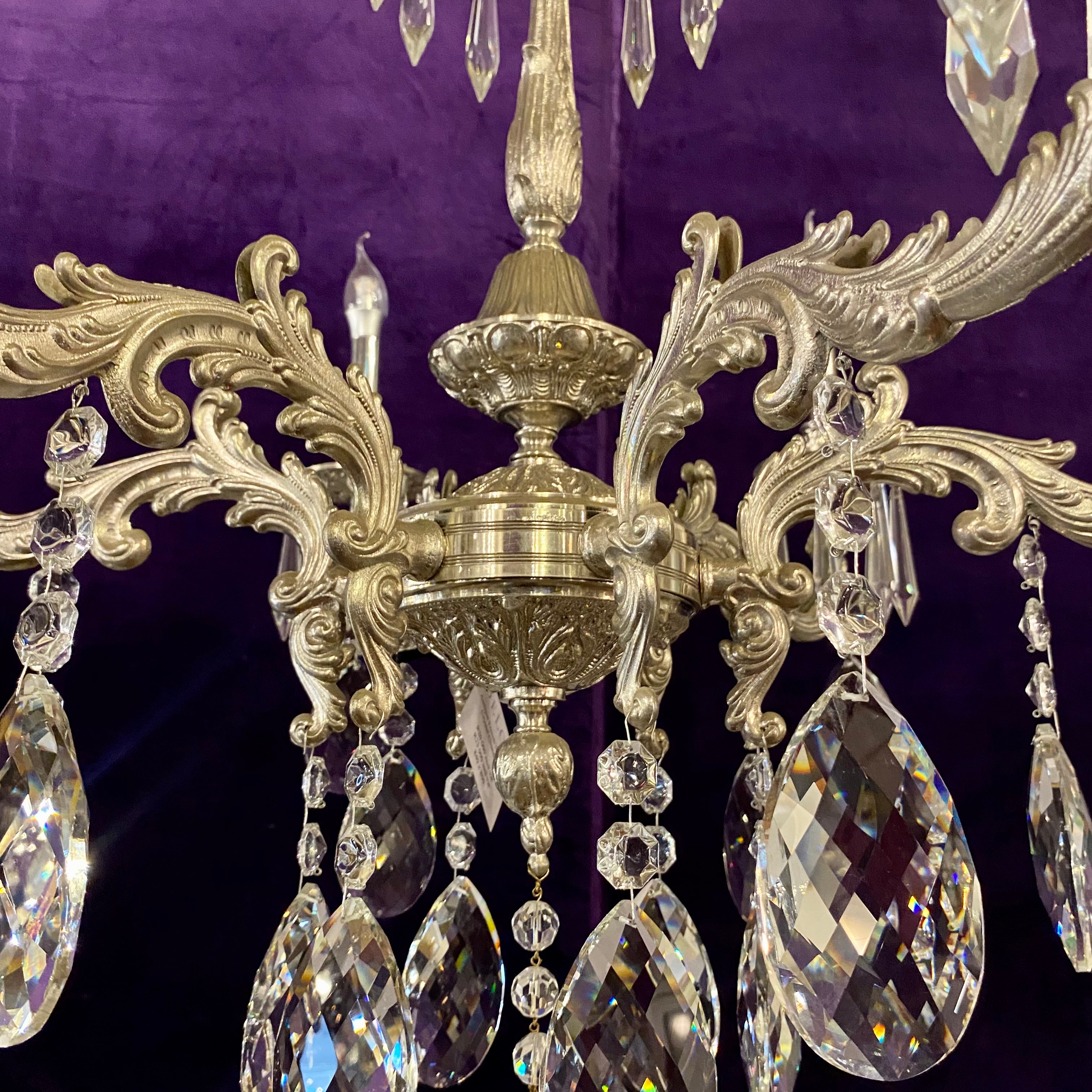 Fantastic Antique Silver and Crystal Chandelier