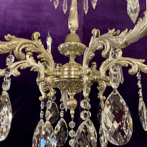 Fantastic Antique Silver and Crystal Chandelier