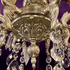 Fantastic Antique Silver and Crystal Chandelier