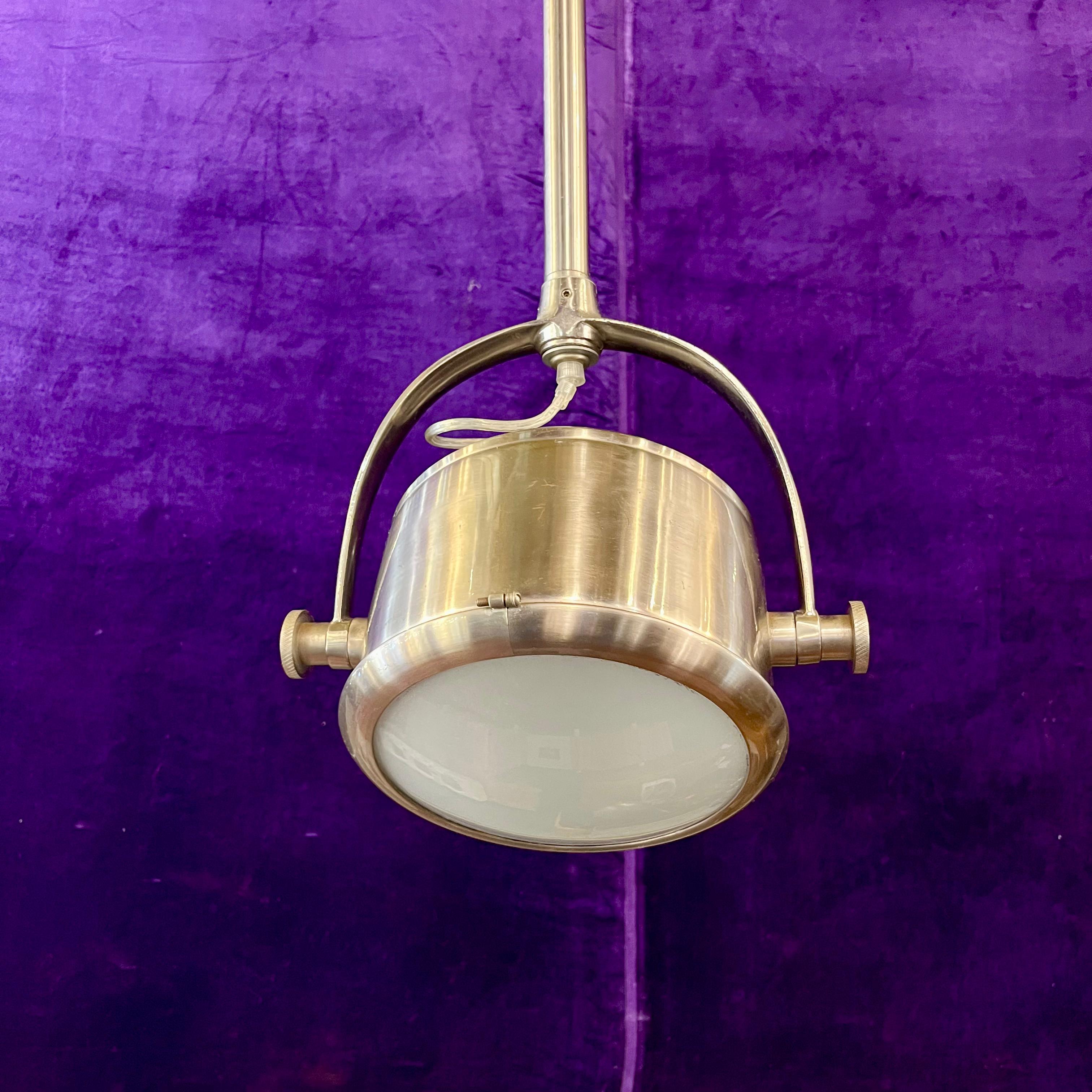 Polished Nickel Industrial Spotlight Pendant