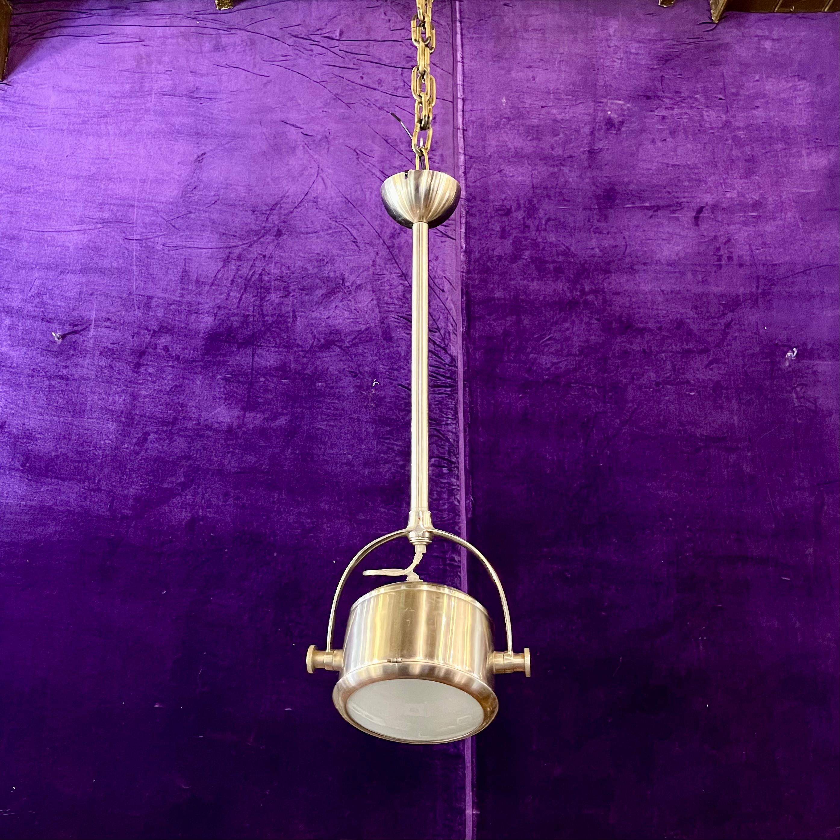 Polished Nickel Industrial Spotlight Pendant