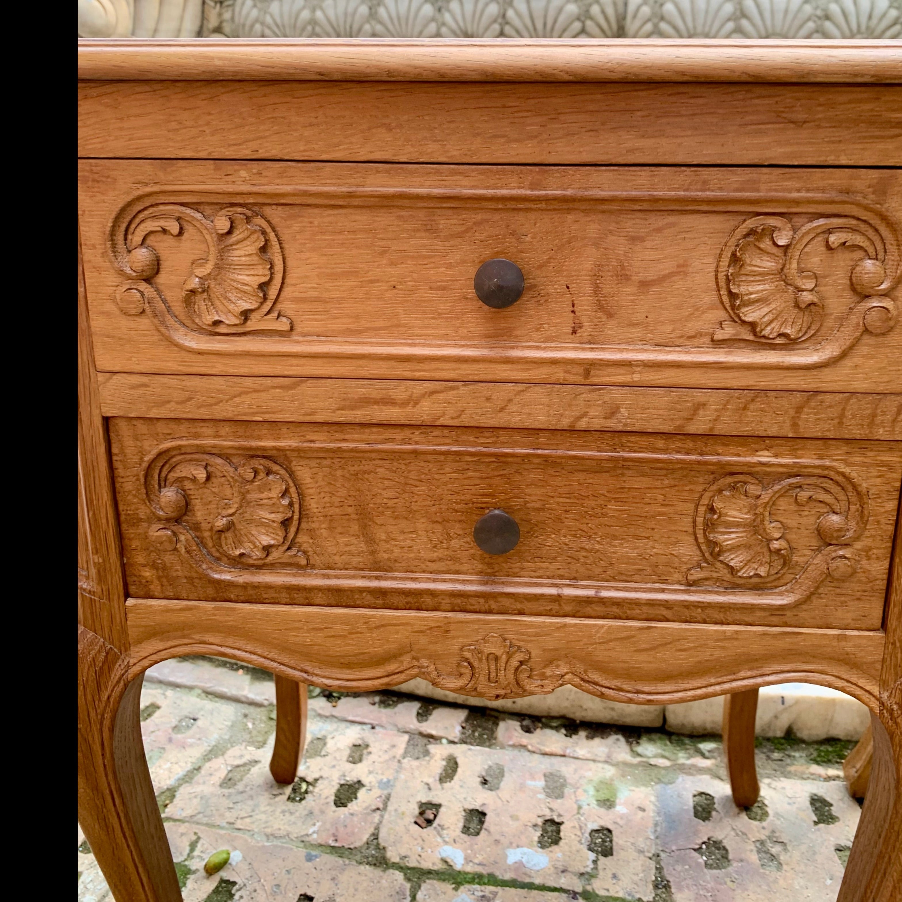 Pair of Antique Oak Bedside Pedestals